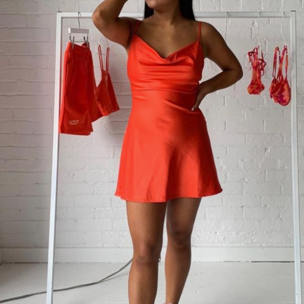 437 Mia Silk Dress in Tango